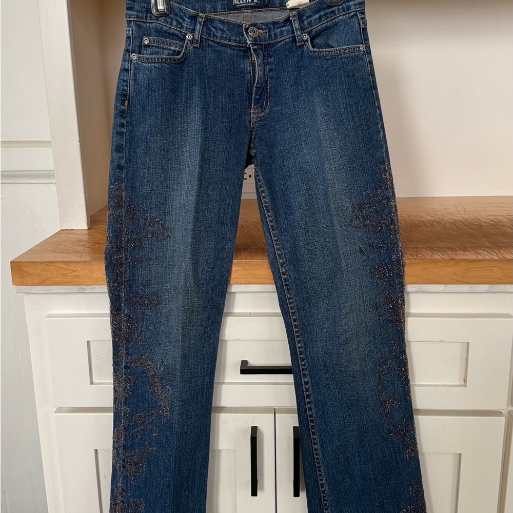 Allen B. By Allen Schwartz Dark Blue Embellished Jeans